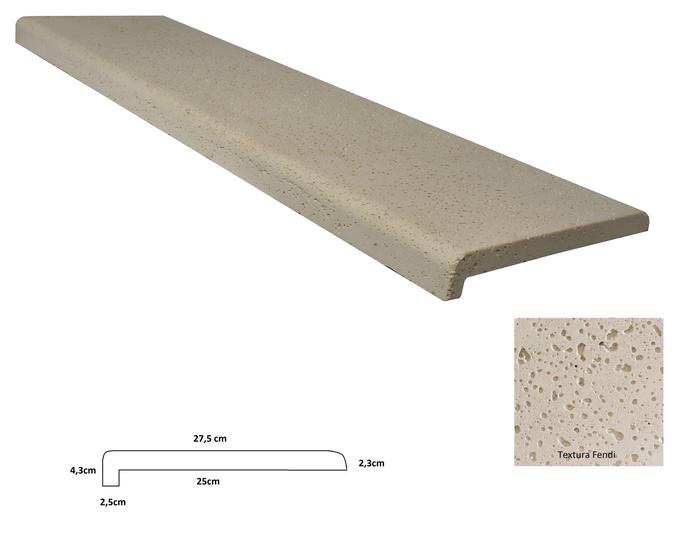 Borda de Piscina Atérmica Boleada com Beiral BBF100 x 27,5 x 25 x 4 x 2,5cm Fendi- Areia de Quartzo Ind Menor preço em Borda de Piscina Atérmica Boleada com Beiral BBF100 x 27,5 x 25 x 4 x 2,5cm Fendi- Areia de Quartzo Ind