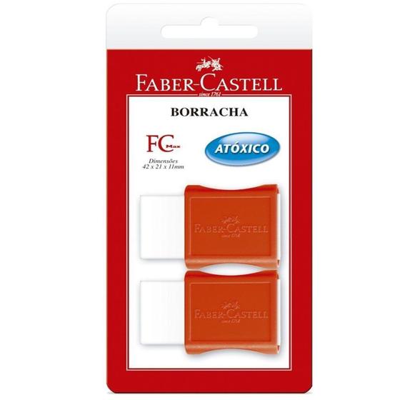 Imagem de Borracha Branca Com Capa - Blister Com 2 - Faber Casttel - Faber Castell