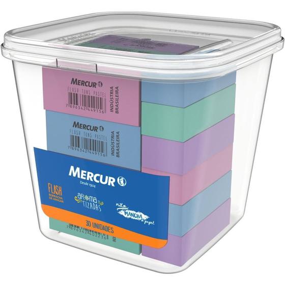 Imagem de Borracha Colorida TR FLASH Pastel Sortida - Pote com 30 Unidades
