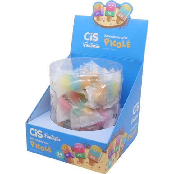 Imagem de Borracha Decorada CIS Picolé Sortido - Display com 24 Unidades