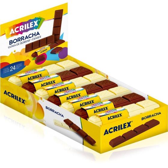Imagem de Borracha Decorada Formato Chocolate Sortida Caixa com 24 Unidades