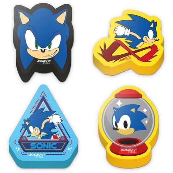 Imagem de Borracha Decorada Sonic com Formas Sortidas Caixa com 12