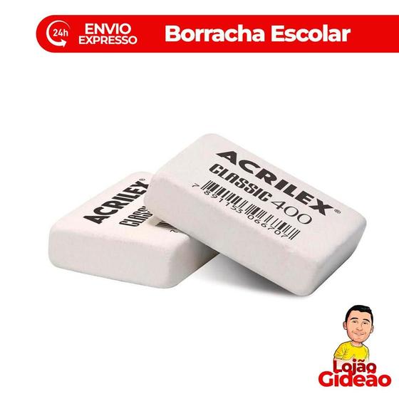 Imagem de Borracha Escolar de Apagar Classic 40 Branca Apaga Fácil Escritório nº40