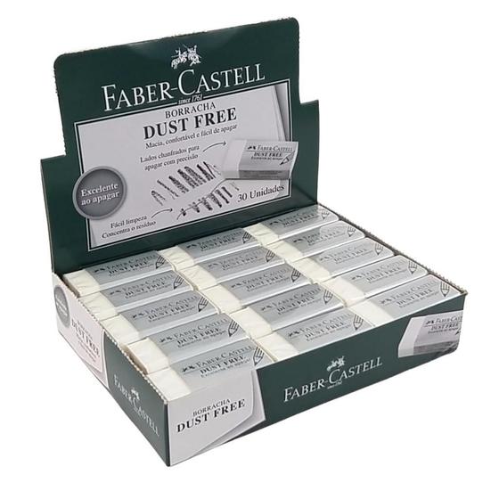 Faber-Castell Lot 20 Gommes Dust-Free – Effacement Propre, Idéal École Bureau Crayons Couleur