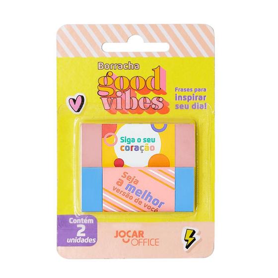 Imagem de Borracha Good Vibes Azul e Rosa - Leo&Leo
