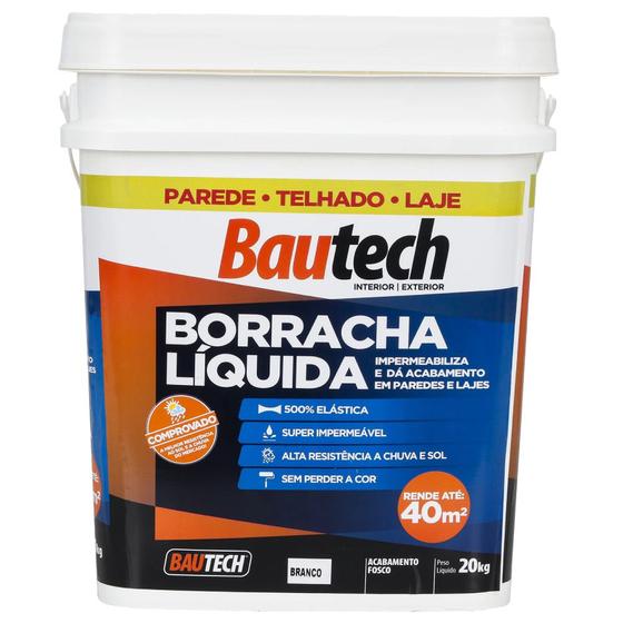 Imagem de Borracha Líquida Branca para Interior e Exterior 20 Kilos - 23426 - BAUTECH