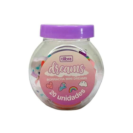 Imagem de Borracha Mini Dreams Pote com 20 Unidades Tilibra