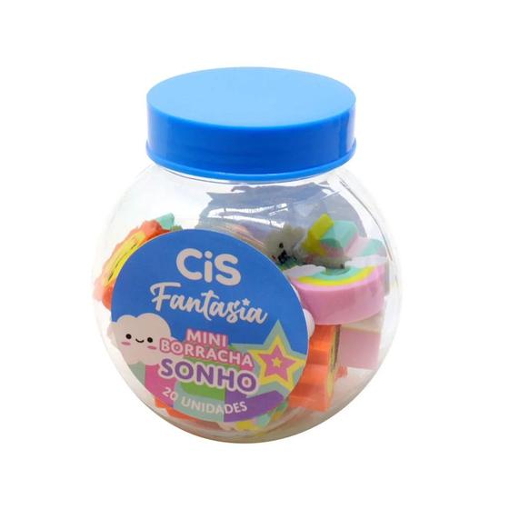 Imagem de Borracha Mini Escolar Coleção Fantasia Potinho - Cis  Fofo  Divertido  Dreams  Frutas  Candy  Animais