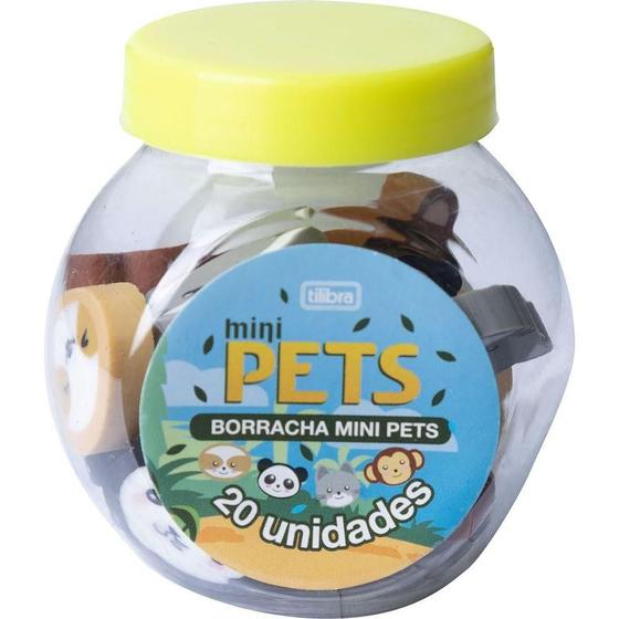 Imagem de Borracha Mini Pets Pote Com 20 Unidades 345067 - Tilibra