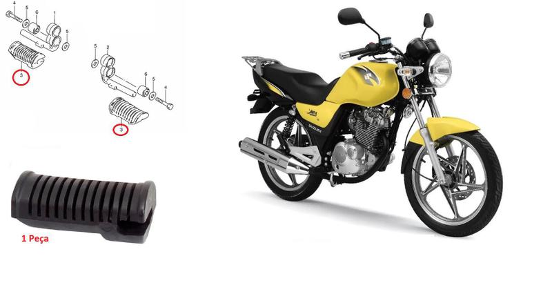 Imagem de Borracha Pedaleira Estribo Suzuki Yes 125 Intruder 125 Unidade