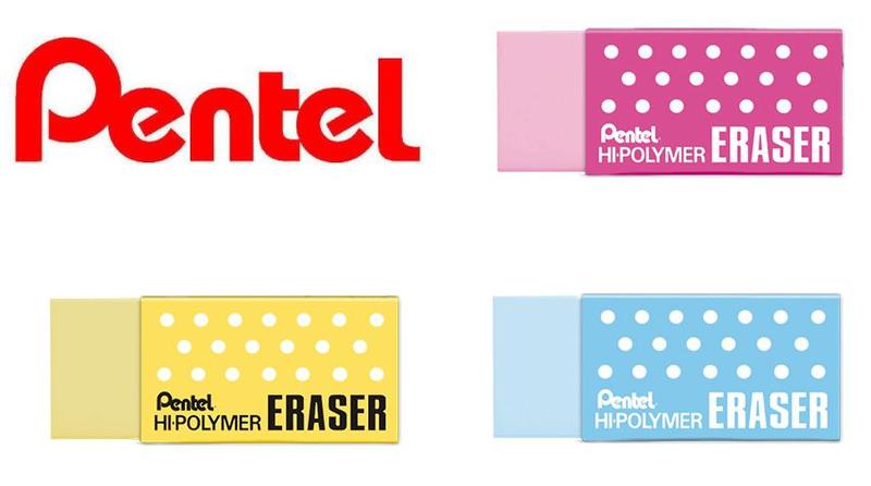 Imagem de Borracha Pentel Hi-polymer Eraser Colors Kit com 3 unidades