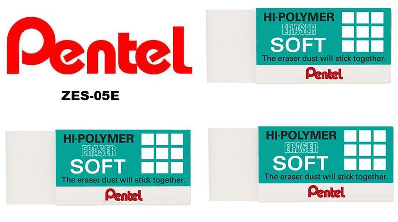 Imagem de Borracha Pentel Hi-polymer Soft - ZES-05E - Com 3 Unidades