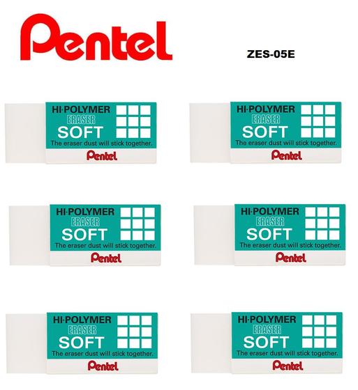 Imagem de Borracha Pentel Hi-polymer Soft - ZES-05E - Com 6 Unidades