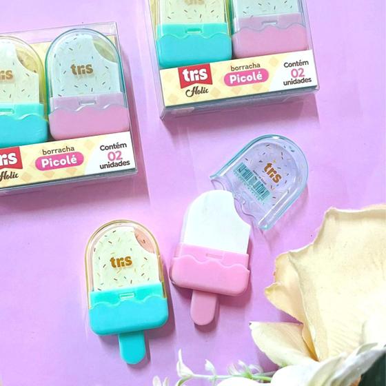 Borracha Picolé Holic Fofurices - Tris Kit com 2 Borrachas em formato ...