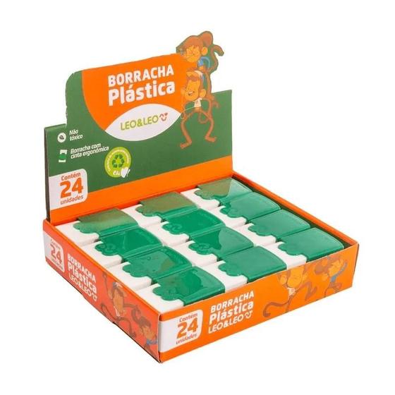 Imagem de Borracha Plástica Leo e Leo com Capa Kit 24 pcs Atacado