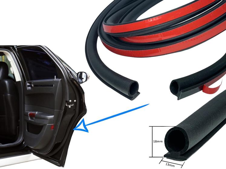 Borracha Porta Colar Auto Adesiva Vedação Universal 5 Metros - Uniflex ...