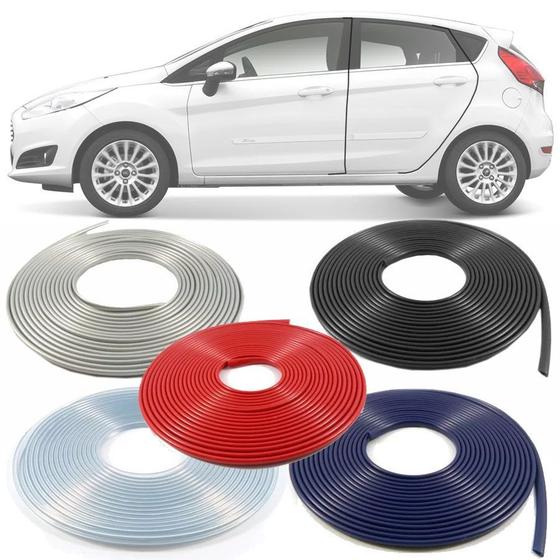 Imagem de Borracha Protetor de Borda Ford Fiesta 2004 05 06 07 08 09 10 11 12 13 14 15 16 17 18 19 - 10 Metros Fabricado em PVC Encaixe Autoadesivo
