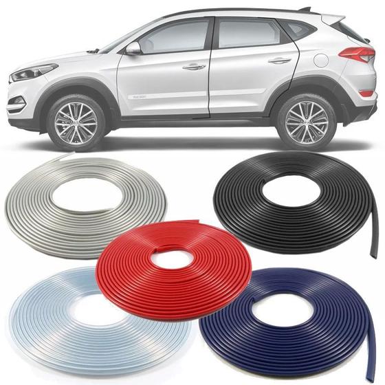 Imagem de Borracha Protetor de Borda Hyundai Tucson 2004 05 06 07 08 09 10 11 12 13 14 15 16 17 18 19 - 10 Metros Fabricado em PVC Encaixe Autoadesivo