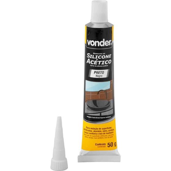 Imagem de Borracha Silicone Preto 50G Acético Blister Vonder