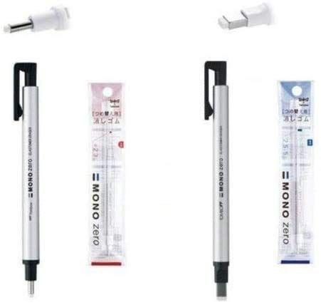 Imagem de Borracha Tombow MONO Zero Silver com ponta redonda e quadrada
