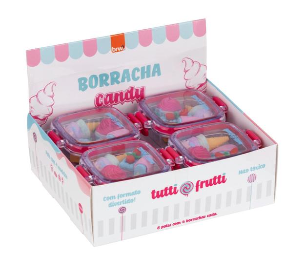 Imagem de Borracha tutti frutti potes c/ 4un brw