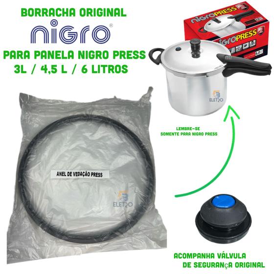 Imagem de Borracha Vedação Silicone para Panela de Pressão Nigro Press com Válvula de Segurança Originais