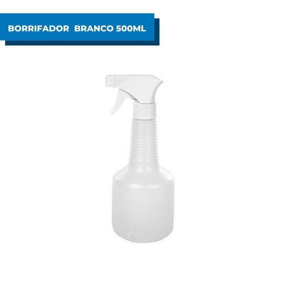 Imagem de Borrifador Branco 500ml MM Frasco Pulverizador Spray Limpeza Válvula Álcool Agua