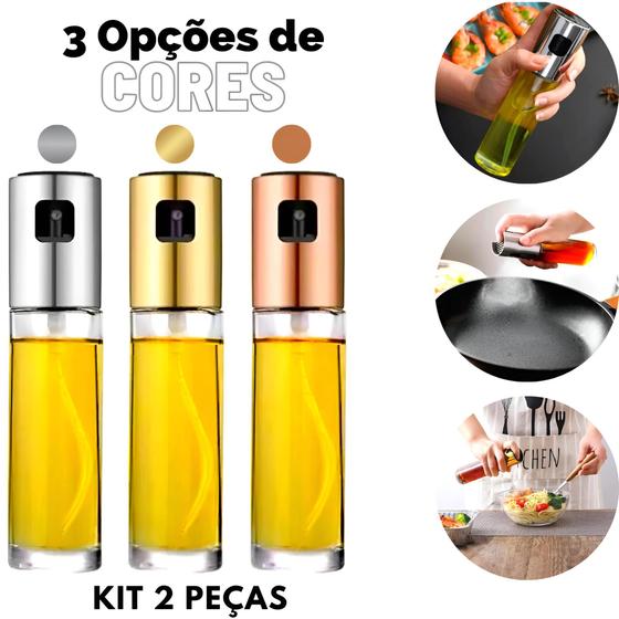 Imagem de Borrifador Spray Pulverizador Culinário Óleo Azeite Vinagre Cozinha 100ml Kit 2 Peças