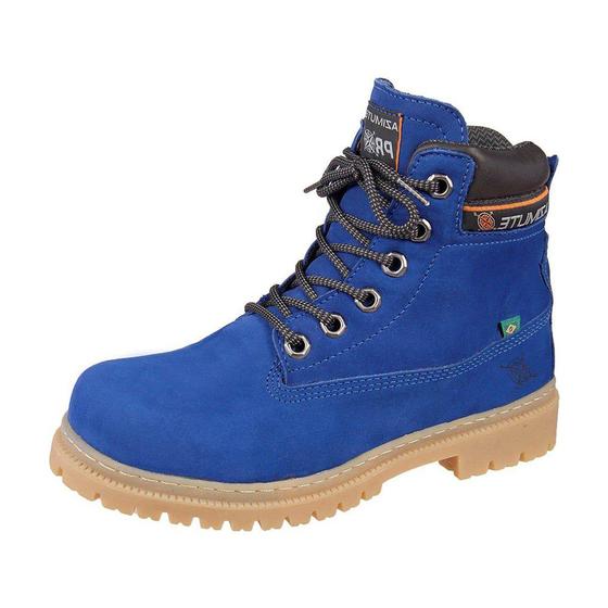 Imagem de Bota Adventure Cano Médio Couro Nobuck Azimute - Terra - Azul Royal