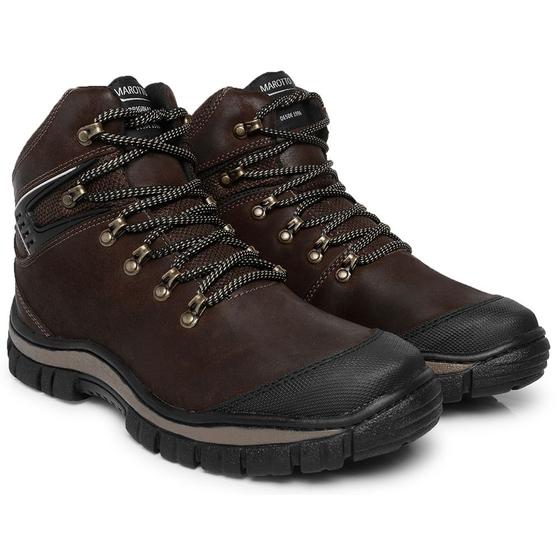 Imagem de Bota Adventure Coturno Couro Masculina Moda Casual Sola Tratorada Cano médio Modelo Robusta Estilosa