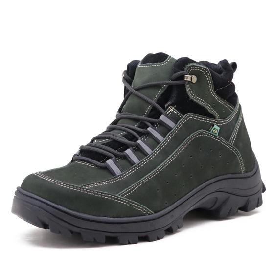 Imagem de Bota Adventure Couro Atron Shoes - 019 - Verde Militar