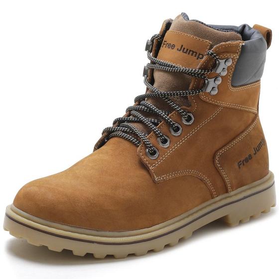 Imagem de Bota Adventure Couro Masculino Cadarço Resistente Trilha Estilo Confortável Sola Borracha