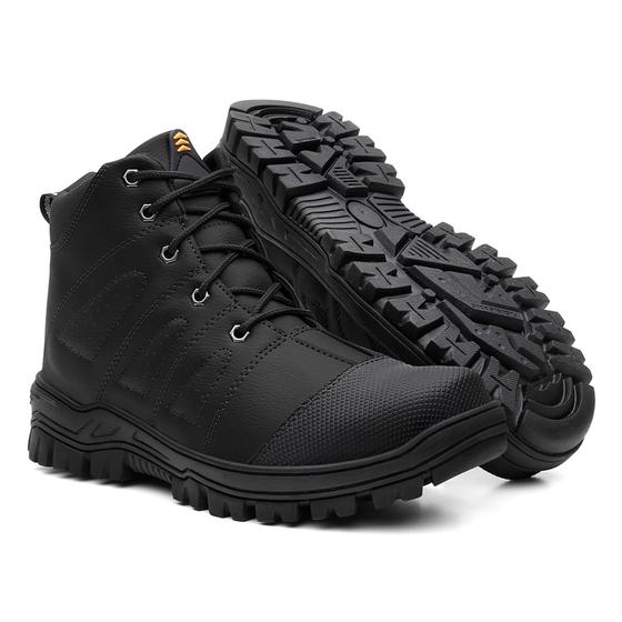 Imagem de Bota Adventure Masculino Preto Coturno Confortável e Estiloso Resistente