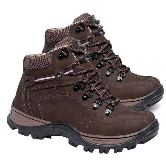 Imagem de Bota Adventure Trilha Masculina Palmilha de Gel Em Couro 