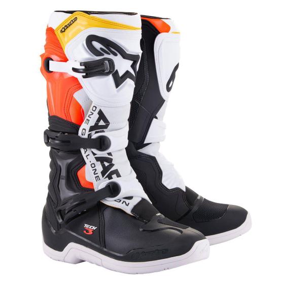 Imagem de Bota Alpinestars Tech 3 Motocross Trilha Enduro Preto Branco Vermelho