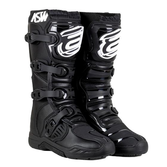 Imagem de Bota ASW Image Enduro Preto Branco Cross Motocross Trilha