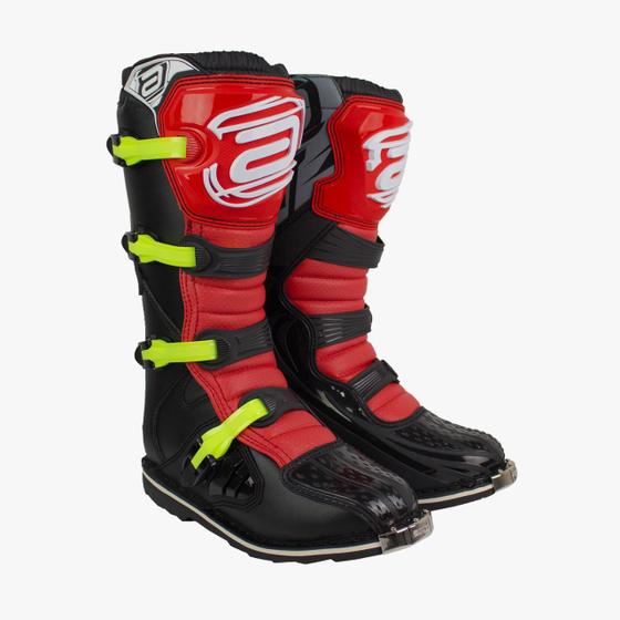 Imagem de Bota ASW Vermelho Preto Cross Motocross Trilha Enduro