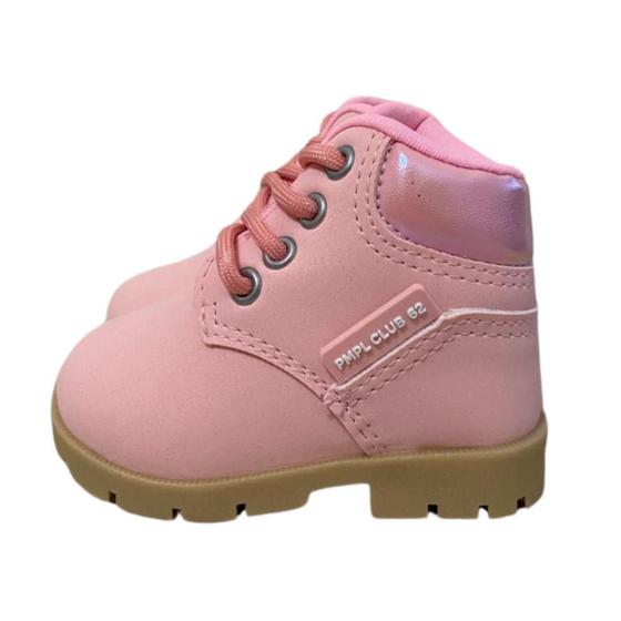 Imagem de Bota Bebê Menina Cano Curto Com Cadarço Inverno Pimpolho