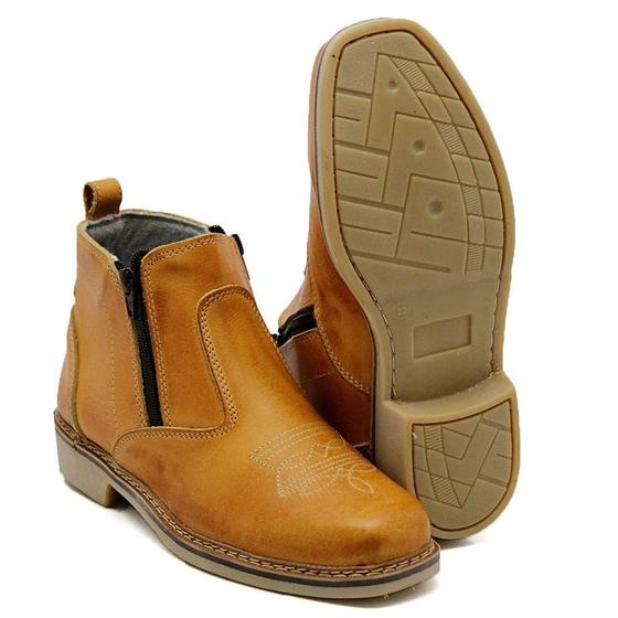 Imagem de Bota Botina Cano Curto Masculina Rodeio Country Couro Bruta