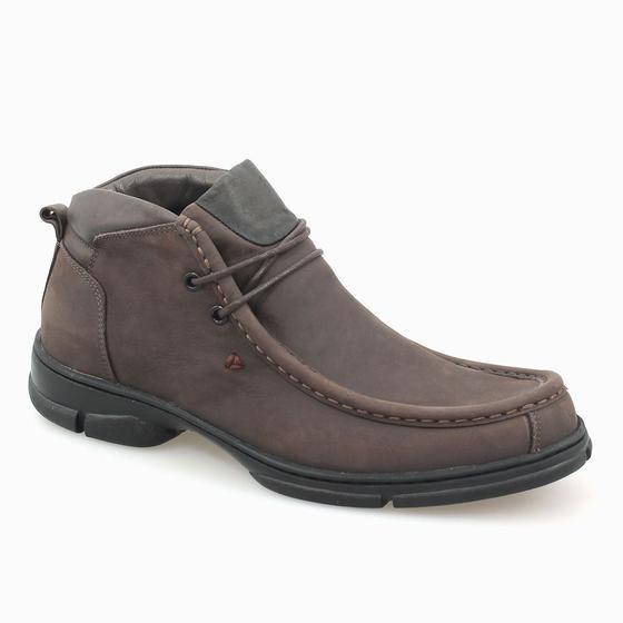 Imagem de Bota Botina Casual De Couro Masculino Confortavel Leve Café Trabalho