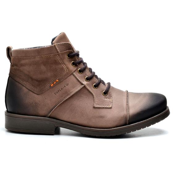 Imagem de Bota Botina Coturno Masculino Resistente Social Casual Urbano Couro - Reta Oposta