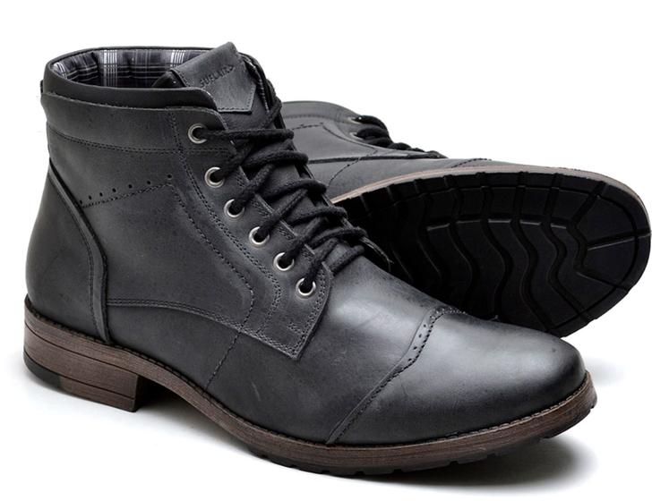 Imagem de Bota Botina Coturno Masculino Resistente Social Casual Urbano Couro - Reta Oposta