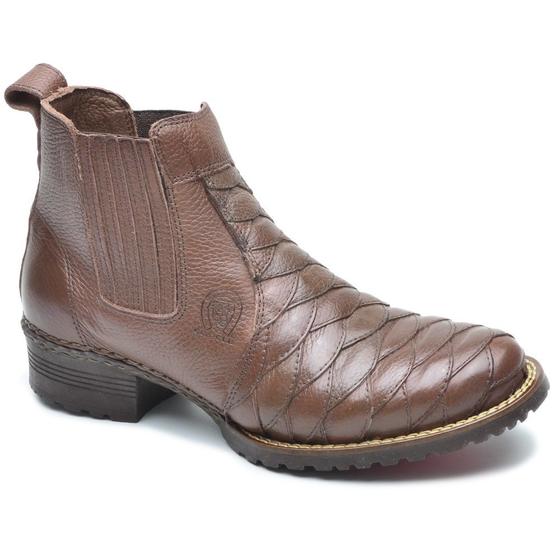Imagem de Bota Botina Escamada Country em com ajuste em elástico sola tratorada 033-S