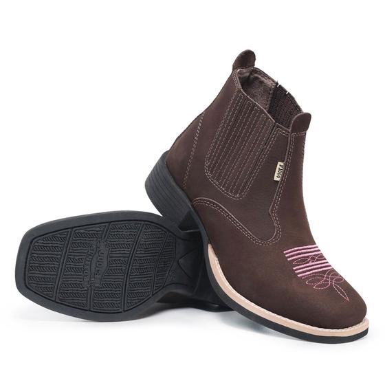 Bota Botina Feminina Texana Montaria Rodeio Country Bico Quadrado
