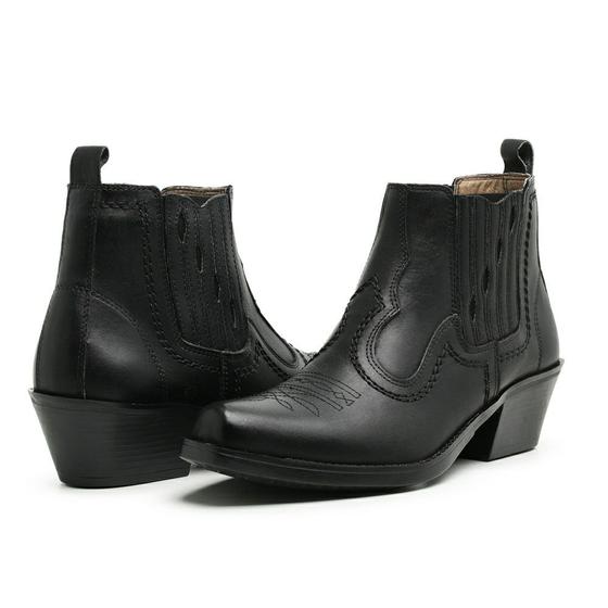 Bota Botina Masculina Couro Bico Fino Quadrado Rodeio Country Texana Menor preço em Bota Botina Masculina Couro Bico Fino Quadrado Rodeio Country Texana