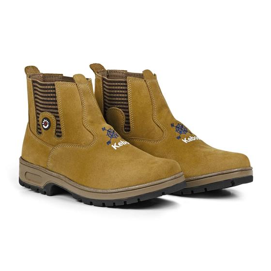 Imagem de Bota Botina Masculina Torreano Agro Confortável Couro Nobuck Legítimo Original Pra Trabalho Country