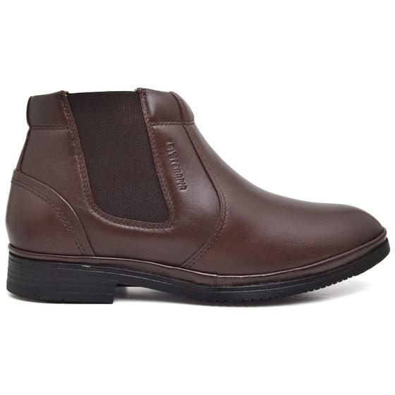 Imagem de Bota Botina Ortopédica Elastico Calce fácil Bico Redondo Masculina Anatômica Leveterapia Café