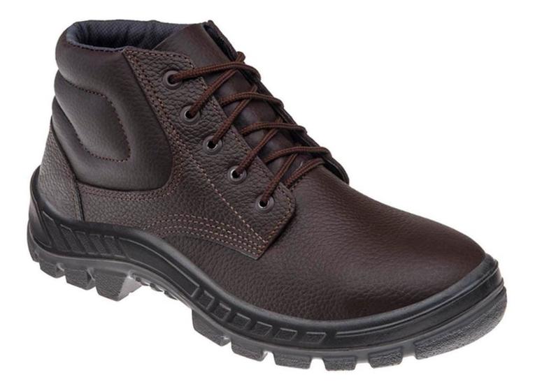 Bota Botina Sapato Segurança Marluvas Bico Pvc Couro Liso Menor preço em Bota Botina Sapato Segurança Marluvas Bico Pvc Couro Liso