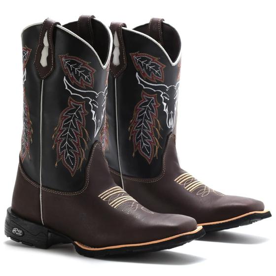 bota botina texana masculina rodeio bico quadrada cano alto Menor preço em bota botina texana masculina rodeio bico quadrada cano alto