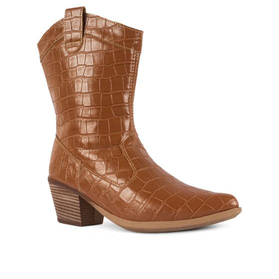 Imagem de Bota Botinha Feminina Country Cano Medio Croco Confortavel